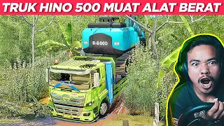 Truk hino tronton muat alat berat jalan ekstrim di pedalaman - Euro Truck Simulator 2