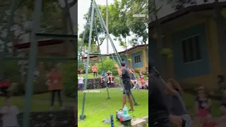 Would you ride this terrifying 360° swing? #shorts