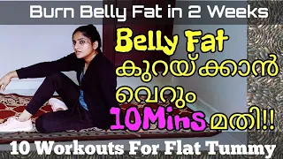 10 Minute Home Workouts for Loosing Belly Fat | Flat Stomach at Home | 2 Weeks Belly Fat Loss Plan