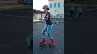 Learning to roller skates Downhill