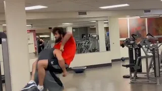 Zabit Magomedsharipov trying Guillotine to his mate