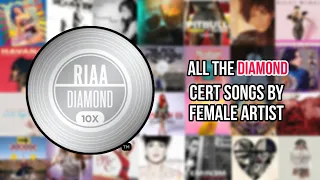 ALL DIAMOND CERTIFICATION SONG BY FEMALE ARTIST (2023)