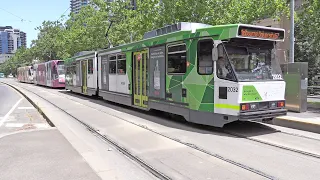 TRAMS AT THE SHRINE! The busiest tram corridor in the world - St Kilda Road Melbourne.