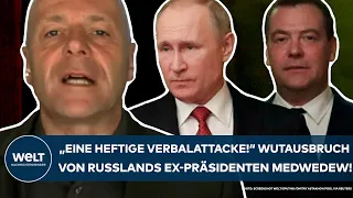 PUTINS KRIEG: "Tatsächlich eine heftige Verbalattacke!" Neuer Wutausbruch von Ex-Präsident Medwedew