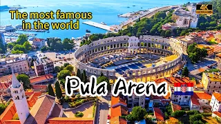 Pula Arena ,Amphitheater,The most famous in the world | 4K Around ，Through Walking tour