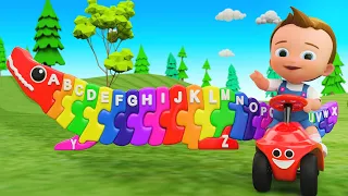 Little Baby Learn Alphabets with Wooden Alligator Puzzle Toy Set 3D Kids Edu Videos Abc Songs