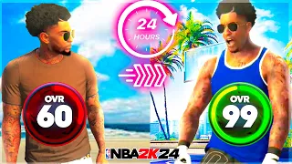 HOW TO HIT 99 OVERALL IN HOURS!!!!FASTEST 99 OVERALL METHOD IN NBA 2K24 *NO CAREER*