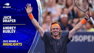 Jack Draper vs. Andrey Rublev Highlights | 2023 US Open Round 4