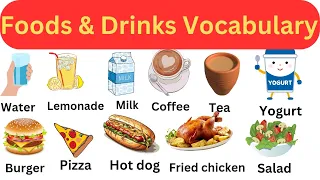 Foods and Drinks Vocabulary in English/ Learn food and drink name with Pictures / Listen & practice