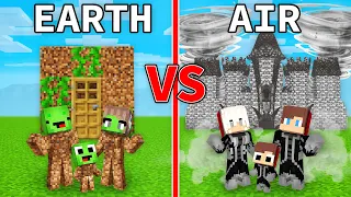 Mikey EARTH vs JJ AIR FAMILY Survival Battle in Minecraft (Maizen)