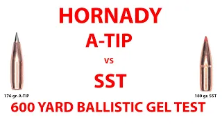 176 grain Hornady A-Tip ballistic gel test at 600 yards