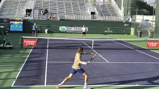 Stefanos Tsitsipas - Indian Wells Practice Sessions 2021 [Court Level 4k 60 fps]