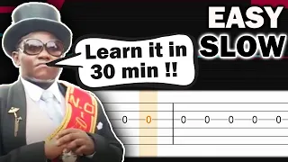 Coffin Dance Meme song - EASY SLOW Guitar tutorial (TAB)