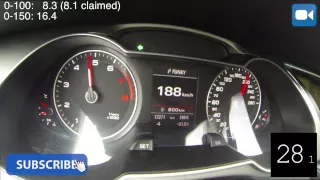 Audi A4 1.8 TFSI Acceleration Test 170 HP 0-190 km/h Beschleunigung Autobahn