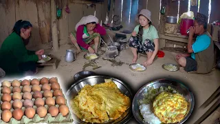 Egg Omelette Rice Recipe cooking & eating in village kitchen || Egg Recipes mukbang || Nepali Food