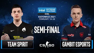 CS:GO - Team Spirit vs. Gambit Esports [Overpass] Map 1 - IEM Katowice 2021 - Semi-final