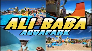 ALI BABA Aquapark - All Slides and Walking Tour || Ali Baba Palace Hurghada - Egypt |4k|