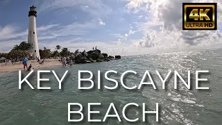 Miami Key Biscayne Beach - Cape Florida Lighthouse Full 4K Walking Tour 💥🏖️