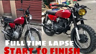 Honda Tmx 125 Scrambler Brat Build. full time lapse ,low budget build Honda tmx 125 Cafe racer