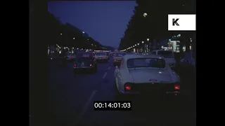 1973 Drive on the Champs Élysées at Night, Paris, France from 35mm