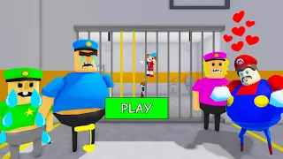 Police Family Escape MARIO BARRY SCARY OBBY Full Walkthrough #roblox