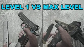 Resident Evil Village - All Handgun Weapon Damage Comparison (LEVEL 1 VS MAX LEVEL)