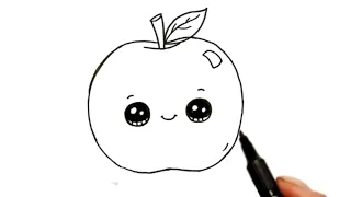 Rasm chizish |olma Rasmni chizish|как нарисовать милый яблоко |How to draw a cute apple.