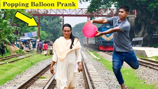 Balloon Blast Prank with Girl & Public | Comedy REACTION Prank | Popping Balloon Prank | 4MinuteFun