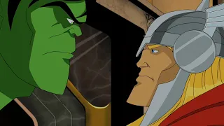 Hulk imponiendo respeto. Mansión de los vengadores. Los Vengadores: Los héroes más poderosos