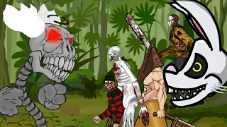 Tricky VS Mr hopps , Freddy Krueger , Jason Voorhees , scp 096 , pyramid head  2d animation /dc2