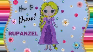 How to Draw Rapunzel ? || Tangled Rapunzel || Disney Princess drawing || Princess easy drawing