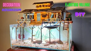 DIY House Model on Aquarium - Creating Green Space Indoors(#crafthouse #aquariumfish #diy)