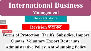 5 | Tariff, subsidy, Non Tariff barriers, Anti dumping policy, Quotas, Embargoes, free Trade, IBM