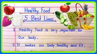 5 lines on healthy food in english ||essay on healthy food|| Healthy Food essay in english