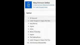 King Crimson "Improvisation 2" (1973.4.24) Oklahoma City, USA