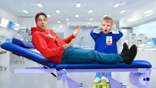 Amelia and Dad visit the Doctor's office. Pretend play fun with Doctor Arthur.