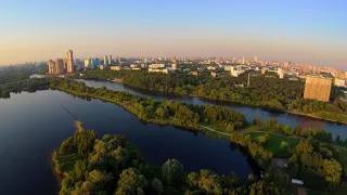 Строгино с воздуха на закате. 4К aerial RC plane.