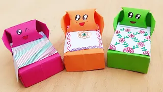 How to make Origami Bed & Bedding / DIY school project / easy Origami Bed | Paper Craft for School