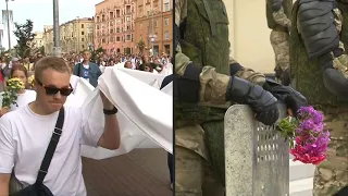 Erneut Proteste in Belarus - Einzelne Polizisten zeigen Symphatien für Protestbewegung | AFP