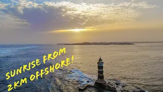 Lighthouse Sunrise over Almadies, Dakar Senegal.  2KM offshore