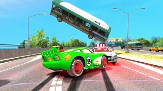 GTA 4 Lightning McQueen Green Car Traffic Crashes Compilation Ep. 3 - GTA IV Disney Cars - Car Game