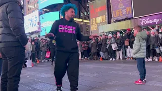 How Dany earn his first 10 bucks on Times Square today.