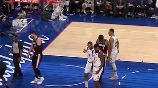 Ben Simmons Isnt Having It With Nurkic " You Talk Alot For Being Ass" Responds I Have 20 Points