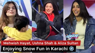 Snow Fun in Karachi with Mehwish Hayat, Ushna Shah and Ali Sultan
