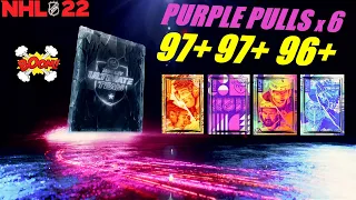 *CRAZY PACK LUCK!* TWO 97+ OVR PURPLE PULLS | HIGHLIGHTS | NHL 22 HUT PACK OPENING #57