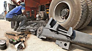 Installing new rear axle and lift in truck container | Indian truck mechanics