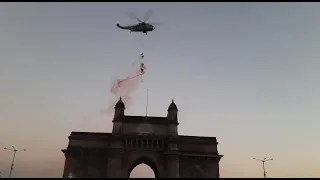 Indian Navy MARCOS demonstration on Navy Day 2021 with SEAKING Helicopter