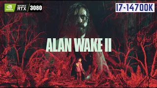 Alan Wake 2 i7-14700K RTX 3080 Benchmark DLSS OFF Gameplay