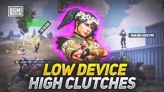 LOW DEVICE BUT HIGH CLUTCHES 🚨!! BEST & PURE SQUAD WIPES IN BGMI WITH °40 FPS | Devil Gaming