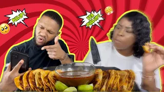 SOMEONE CAME TO FIGHTME PRANK ON MY GIRLFRIEND & BIRRIA TACOS MUKBANG